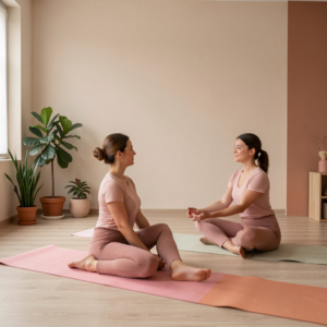 freepik moms doing yoga with a teacher in the attached pho 12467